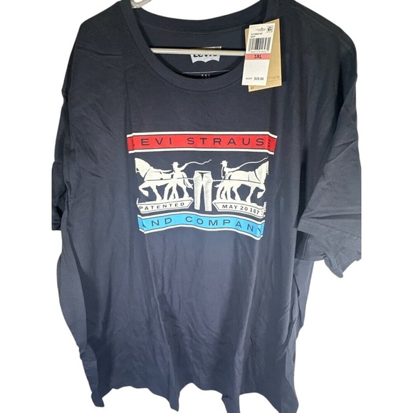 Levi's Levi Strauss Mens Logo T-Shirt, Navy Color, Size 3XL, NWT - Picture 1 of 4